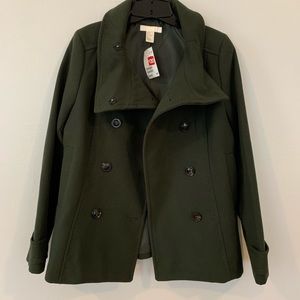 Forest Green Peacoat (NWT!)